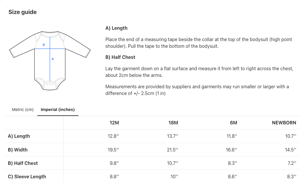 Long Sleeve Bodysuit for baby